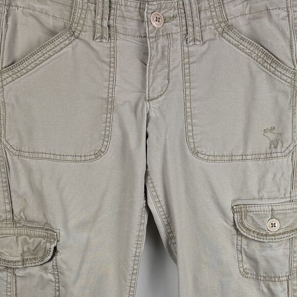 Y2K Abercrombie & Fitch  Khaki Ultra Low Rise  Prep Preppy Cargo Pants, Sz. 2 - Picture 3 of 16